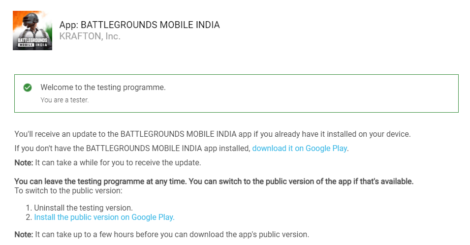 Battlegrounds Mobile India